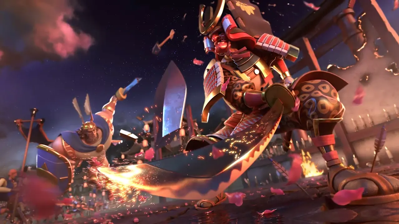 Minamoto no Yoshitsune battle art from Rise of Kingdoms